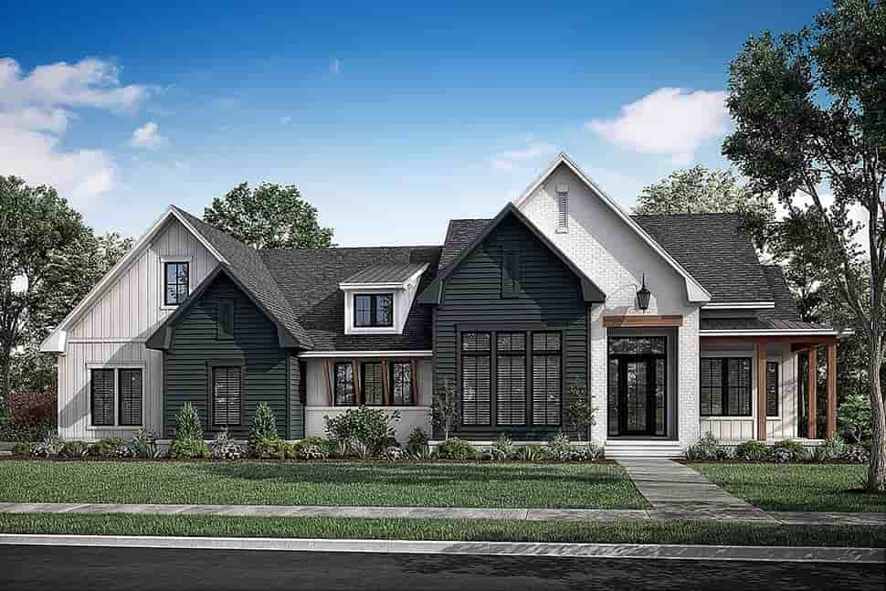 Country, Farmhouse, Southern, Traditional House Plan 80844 with 3 Beds, 3 Baths, 2 Car Garage Picture 4
