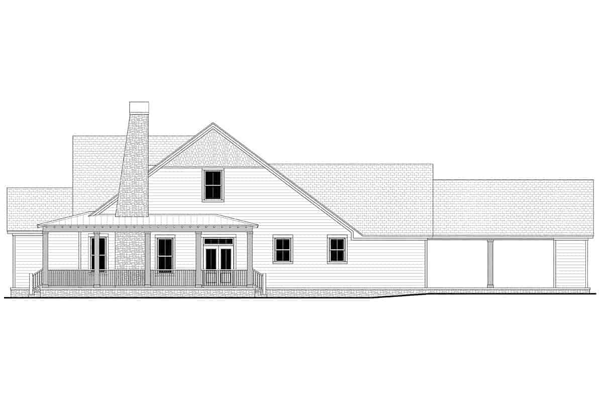 Farmhouse House Plan 80846 with 4 Beds, 4 Baths, 2 Car Garage Picture 1