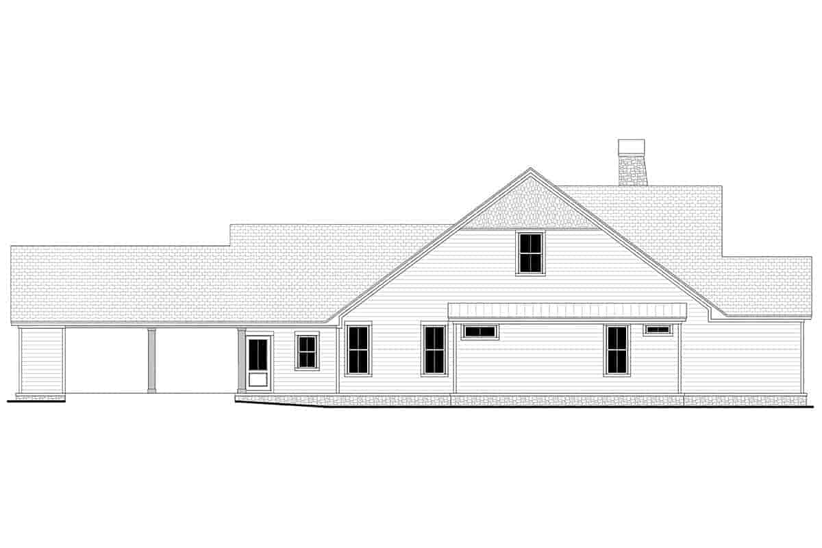 Farmhouse House Plan 80846 with 4 Beds, 4 Baths, 2 Car Garage Picture 2