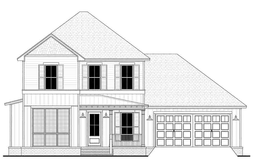Farmhouse House Plan 80847 with 3 Beds, 3 Baths, 2 Car Garage Picture 3
