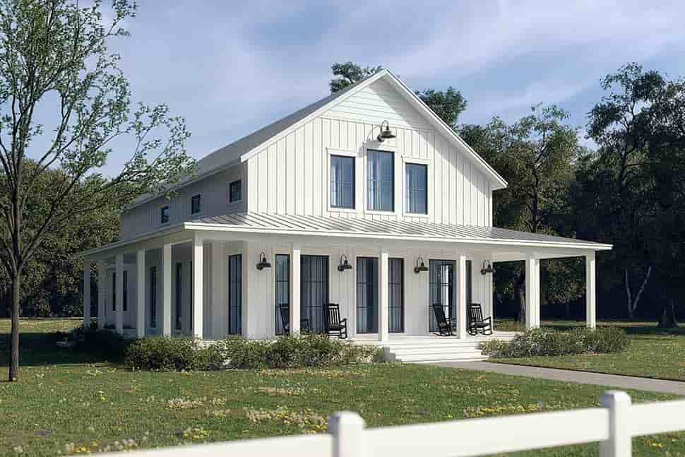 Barndominium, Country, Farmhouse, Southern House Plan 80860 with 4 Beds, 4 Baths Picture 4