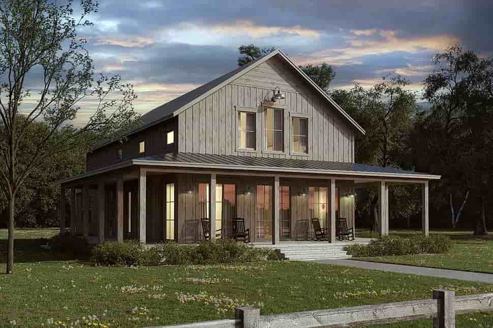 Barndominium, Country, Farmhouse, Southern House Plan 80860 with 4 Beds, 4 Baths Picture 6