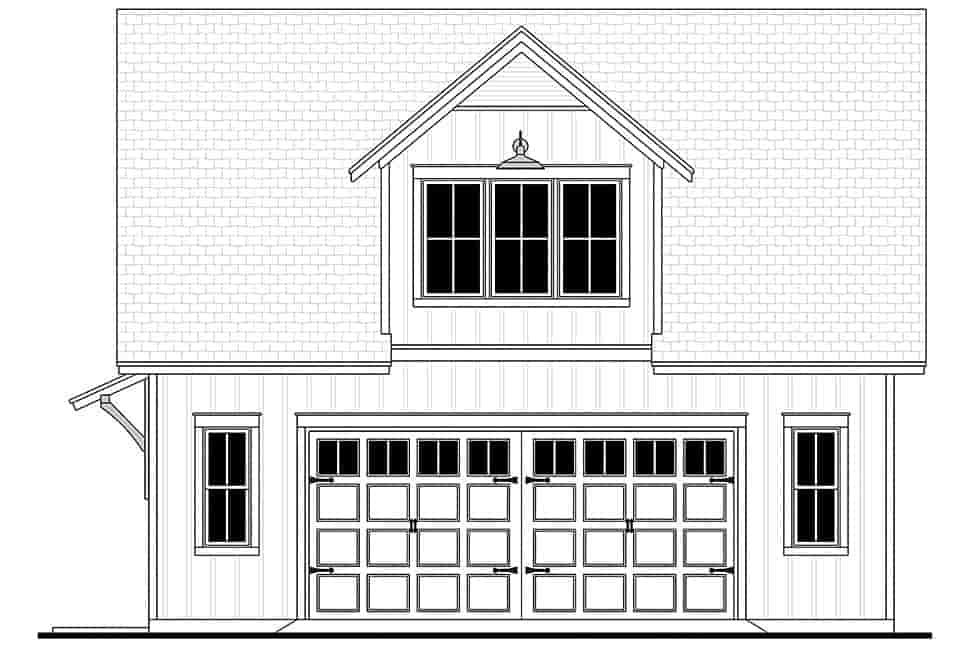Country, Craftsman, Farmhouse, Southern Garage-Living Plan 80865 with 1 Beds, 1 Baths, 2 Car Garage Picture 3