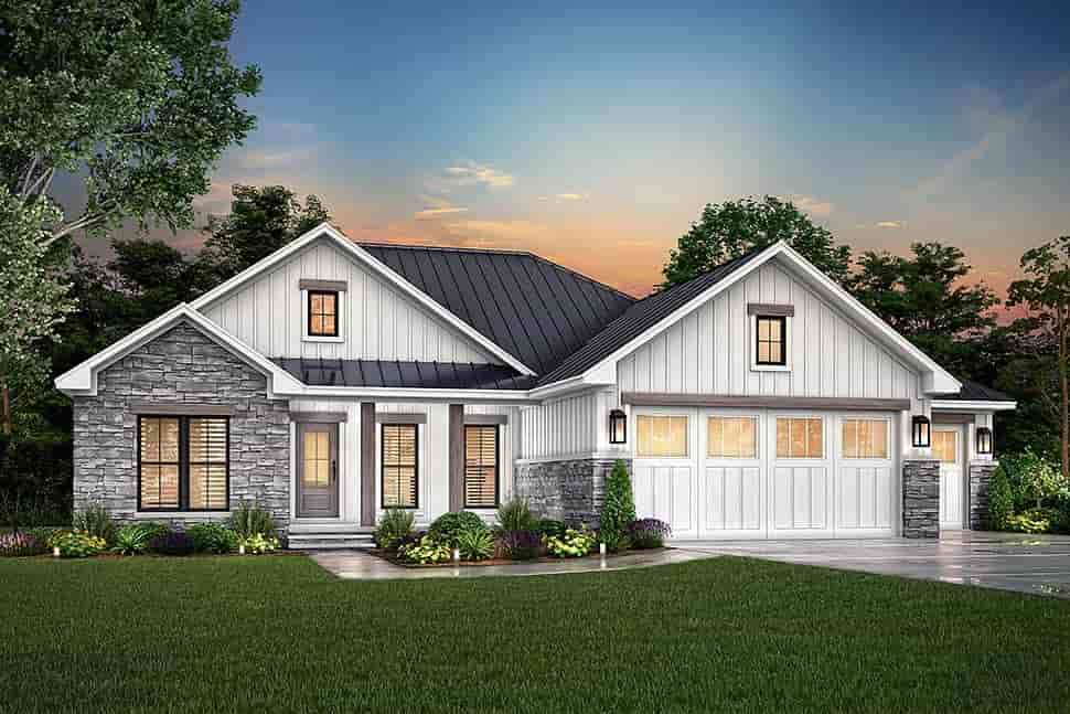Country, Farmhouse, Traditional House Plan 80869 with 3 Beds, 2 Baths, 3 Car Garage Picture 4