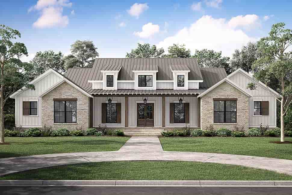 Farmhouse, Traditional House Plan 80880 with 4 Beds, 4 Baths, 2 Car Garage Picture 4