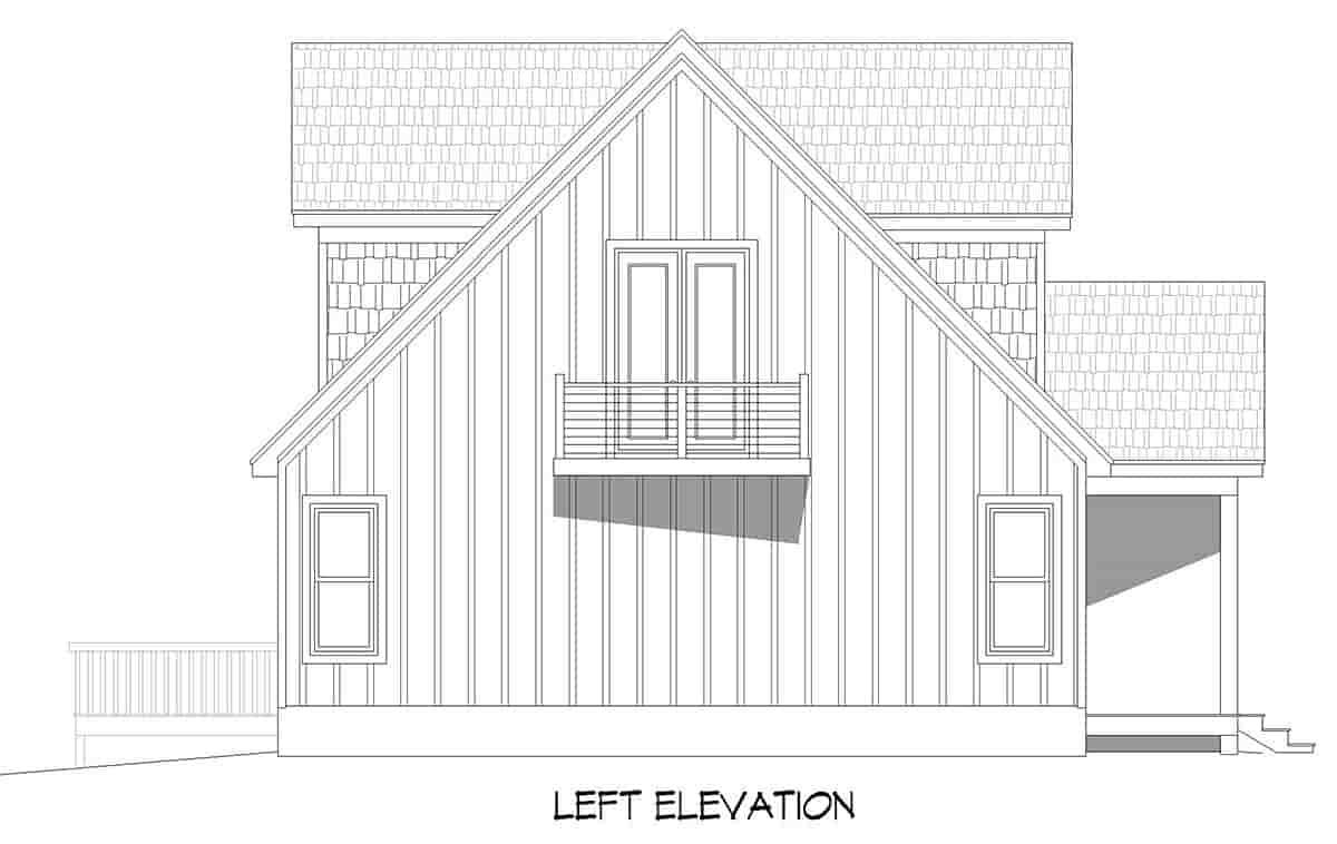 A-Frame, Cabin, Contemporary House Plan 80906 with 3 Beds, 2 Baths, 2 Car Garage Picture 2