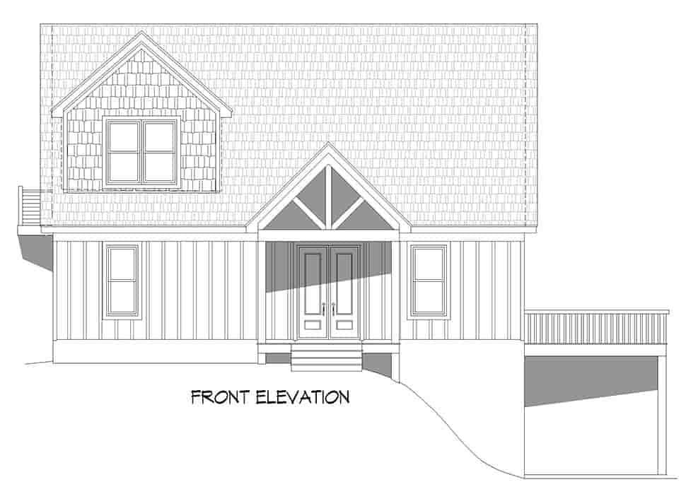 A-Frame, Cabin, Contemporary House Plan 80906 with 3 Beds, 2 Baths, 2 Car Garage Picture 3