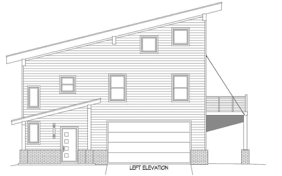 Coastal, Contemporary, Modern Garage-Living Plan 80908 with 3 Beds, 4 Baths, 2 Car Garage Picture 2