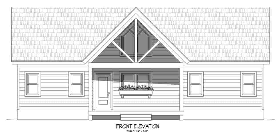 Cottage, Traditional House Plan 80921 with 2 Beds, 2 Baths Picture 3
