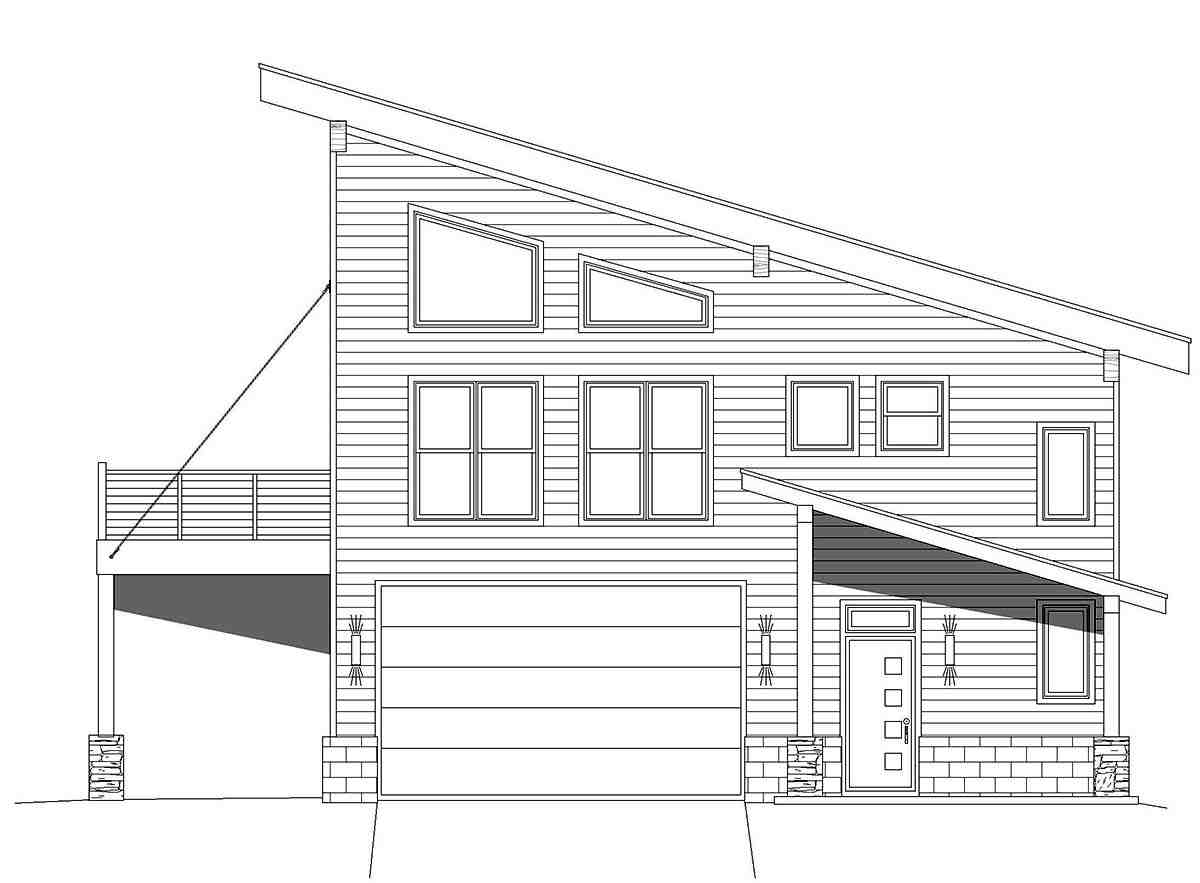 Coastal, Contemporary, Modern Garage-Living Plan 80929 with 2 Beds, 3 Baths, 3 Car Garage Picture 1