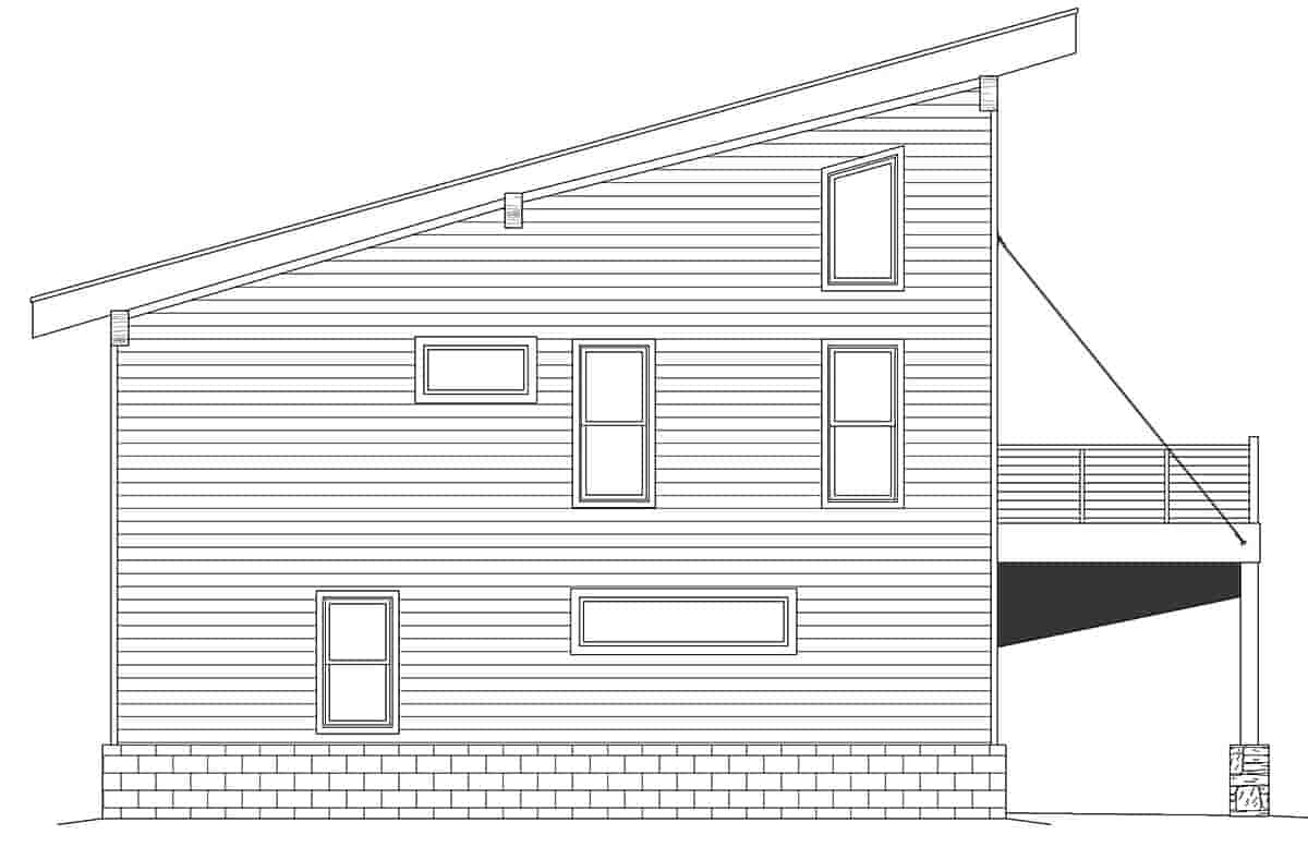 Coastal, Contemporary, Modern Garage-Living Plan 80929 with 2 Beds, 3 Baths, 3 Car Garage Picture 2