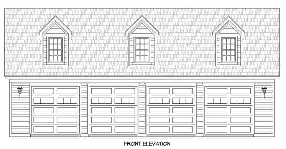 Country, Farmhouse, Traditional 6 Car Garage Plan 80948 Picture 3