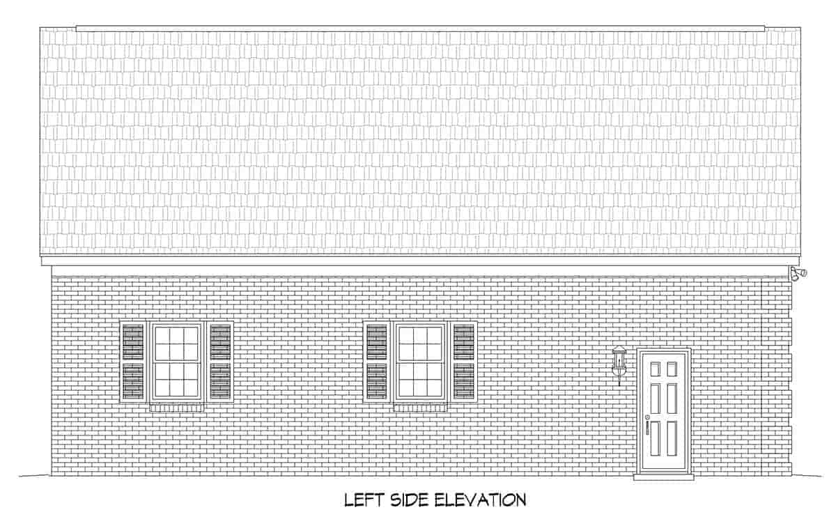 Country, Farmhouse, Ranch, Traditional 4 Car Garage Plan 80956 Picture 2