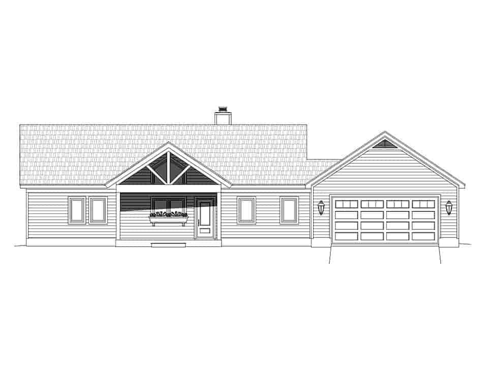 Country, Ranch, Traditional House Plan 80958 with 2 Beds, 2 Baths, 2 Car Garage Picture 3