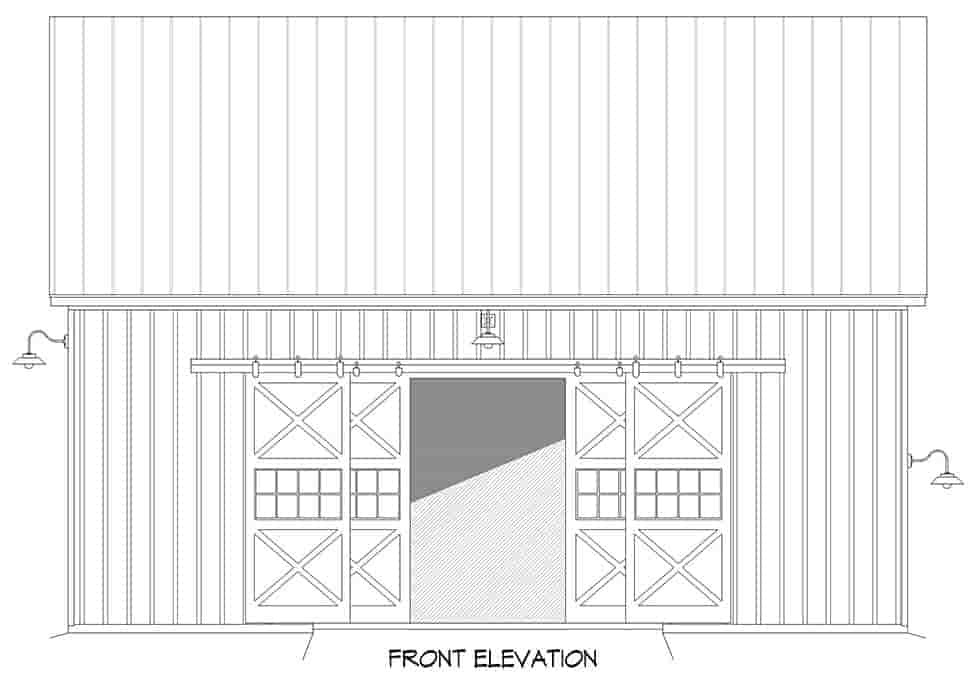 Country, Farmhouse, Traditional 2 Car Garage Plan 80964 Picture 3