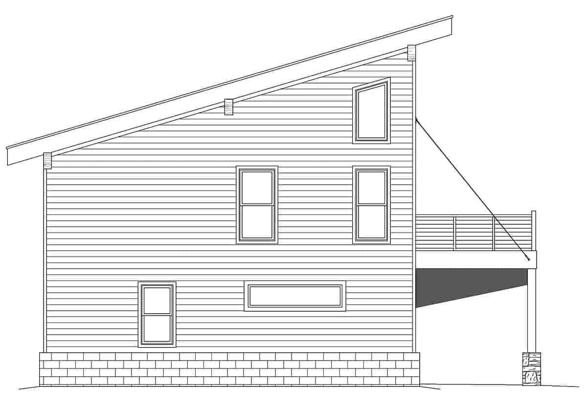 Coastal, Contemporary, Modern Garage-Living Plan 80976 with 2 Beds, 3 Baths, 2 Car Garage Picture 2