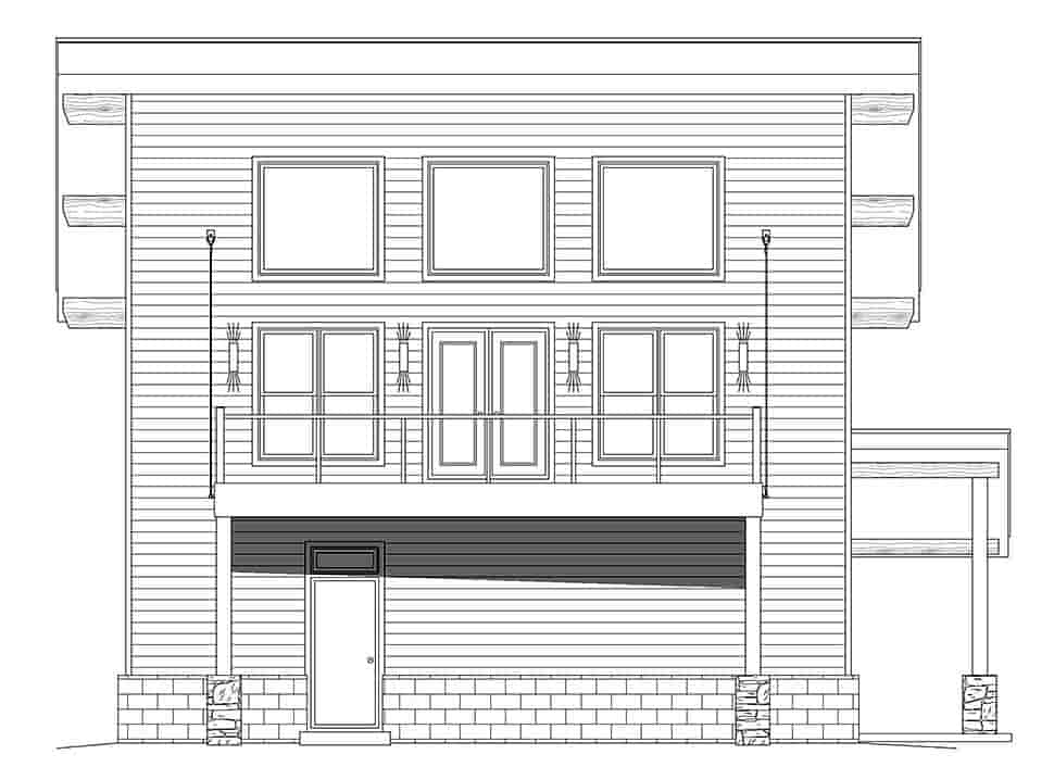 Coastal, Contemporary, Modern Garage-Living Plan 80976 with 2 Beds, 3 Baths, 2 Car Garage Picture 3