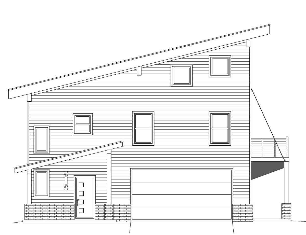 Coastal, Contemporary, Modern Garage-Living Plan 80979 with 3 Beds, 4 Baths, 2 Car Garage Picture 2