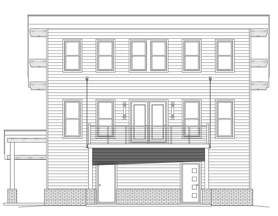 Coastal, Contemporary, Modern Garage-Living Plan 80979 with 3 Beds, 4 Baths, 2 Car Garage Picture 3