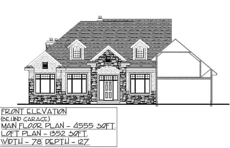 Bungalow House Plan 81107 with 2 Beds, 7 Baths, 5 Car Garage Picture 3