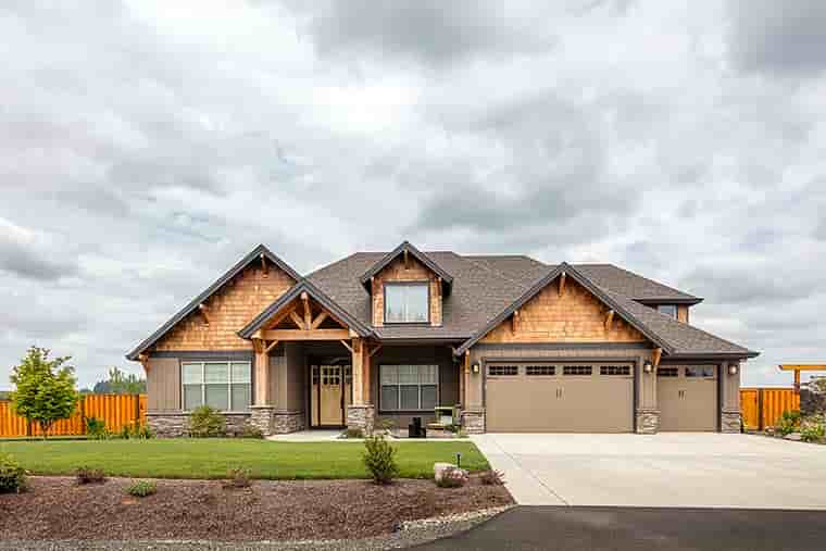Bungalow, Craftsman House Plan 81209 with 3 Beds, 3 Baths, 3 Car Garage Picture 5