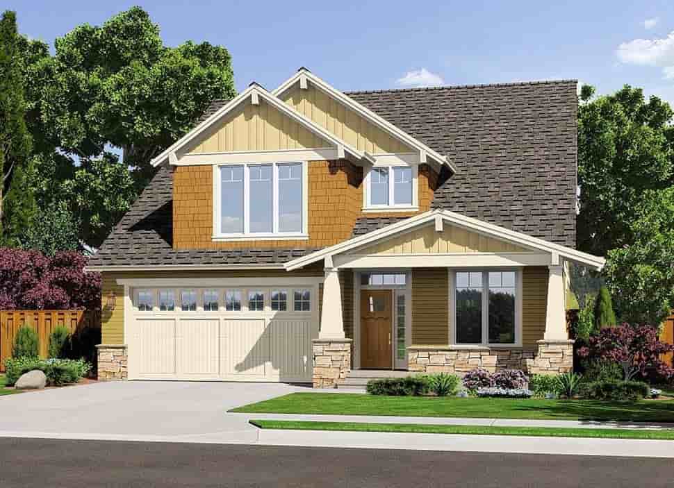 Bungalow, Craftsman, Traditional House Plan 81219 with 4 Beds, 3 Baths, 3 Car Garage Picture 1