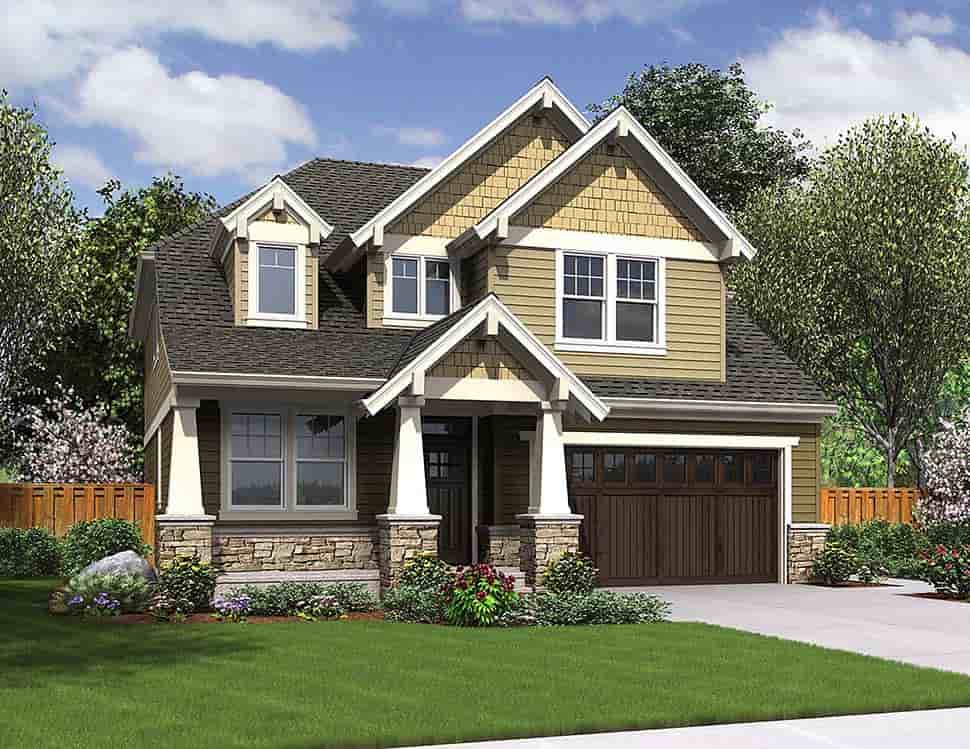 Cottage, Craftsman House Plan 81228 with 4 Beds, 3 Baths, 2 Car Garage Picture 3