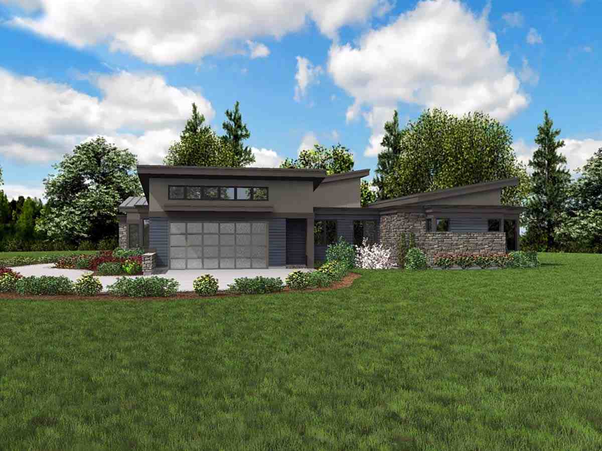 Contemporary, Modern House Plan 81235 with 3 Beds, 3 Baths, 2 Car Garage Picture 1