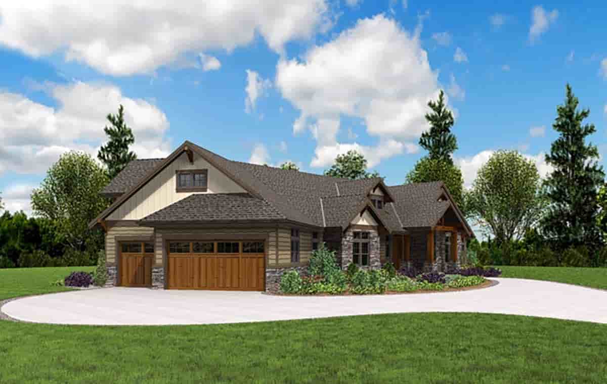 Craftsman House Plan 81238 with 3 Beds, 3 Baths, 3 Car Garage Picture 2