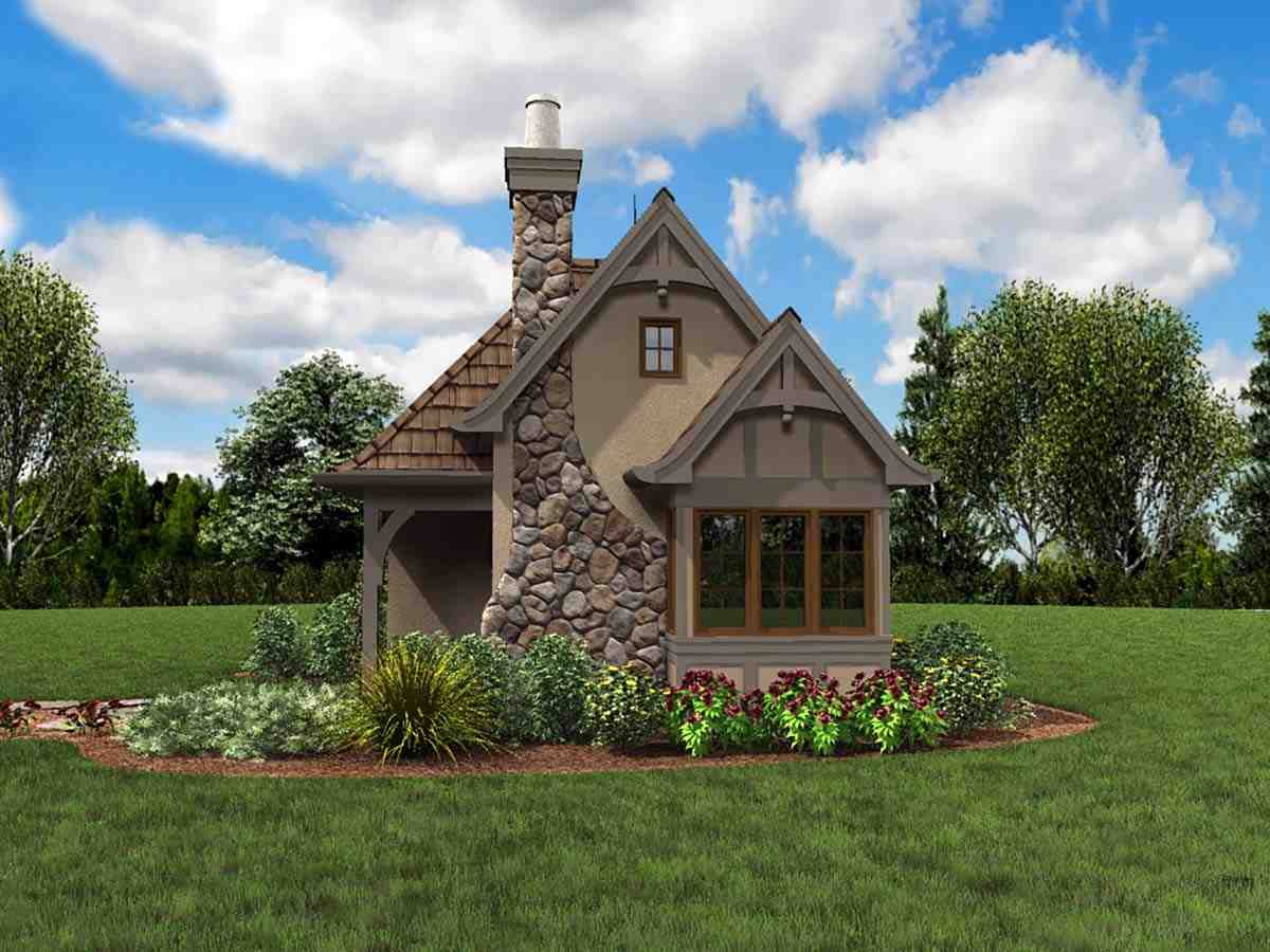 Cabin, Cottage, Narrow Lot, One-Story House Plan 81260 with 1 Beds, 1 Baths Picture 1