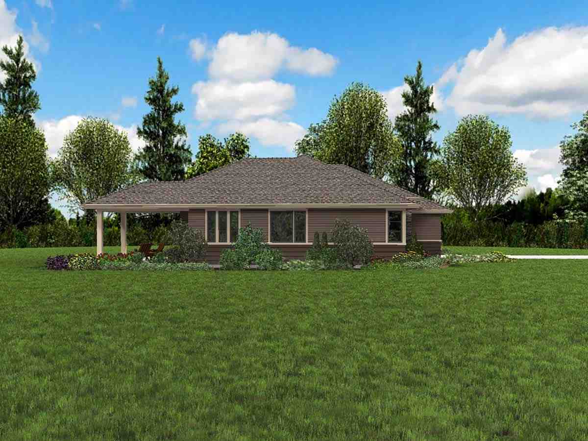 Contemporary, Prairie, Ranch House Plan 81266 with 3 Beds, 2 Baths, 2 Car Garage Picture 2