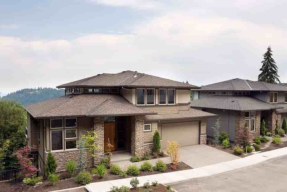 Contemporary, Prairie House Plan 81305 with 4 Beds, 4 Baths, 3 Car Garage Picture 3