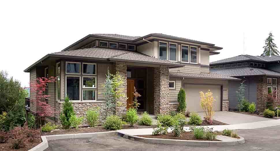 Contemporary, Prairie House Plan 81305 with 4 Beds, 4 Baths, 3 Car Garage Picture 4