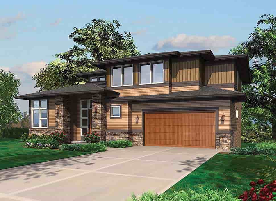 Contemporary, Prairie House Plan 81305 with 4 Beds, 4 Baths, 3 Car Garage Picture 8