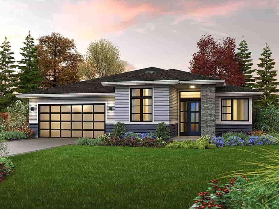Prairie, Ranch House Plan 81312 with 3 Beds, 2 Baths, 2 Car Garage Picture 1