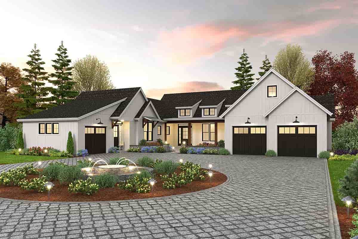 Farmhouse, Ranch House Plan 81334 with 4 Beds, 5 Baths, 3 Car Garage Picture 1