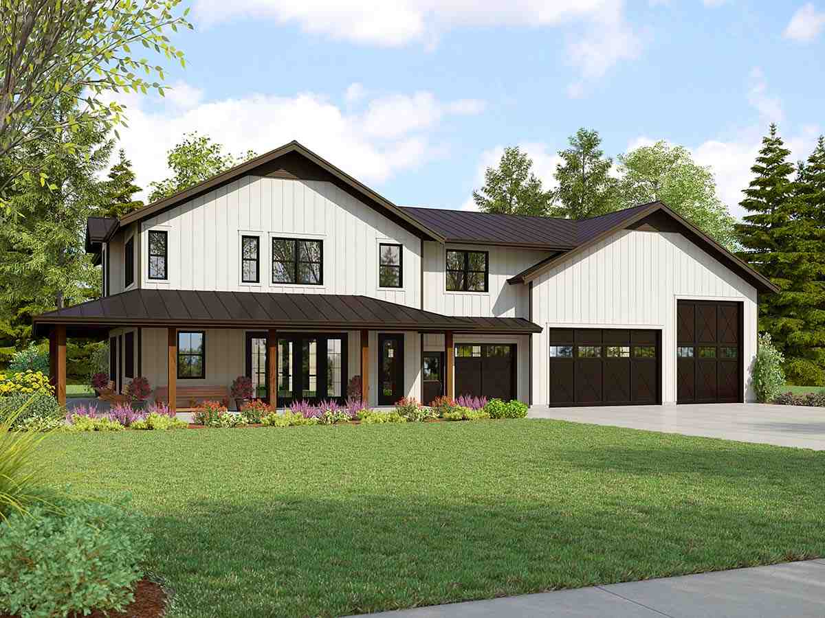 Barndominium House Plan 81391 with 3 Beds, 4 Baths, 6 Car Garage Picture 1