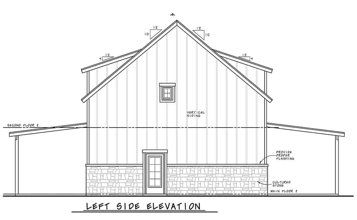 Barndominium, Country Garage-Living Plan 81488 with 2 Beds, 1 Baths, 4 Car Garage Picture 2