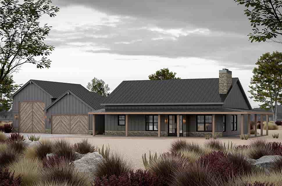 Barndominium House Plan 81489 with 3 Beds, 3 Baths, 3 Car Garage Picture 3