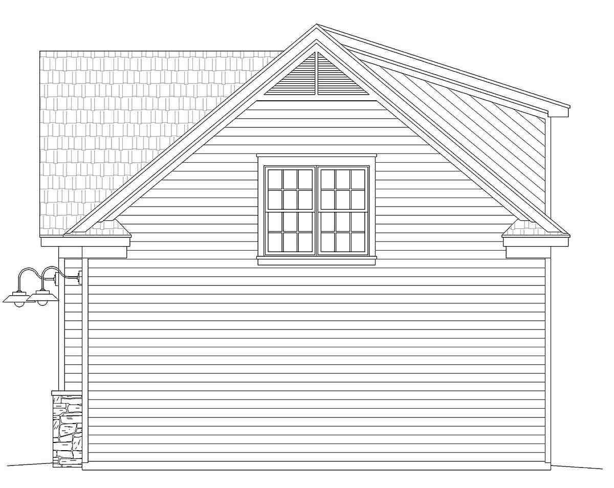 Cape Cod, Saltbox, Traditional Garage-Living Plan 81547 with 1 Beds, 1 Baths, 3 Car Garage Picture 1