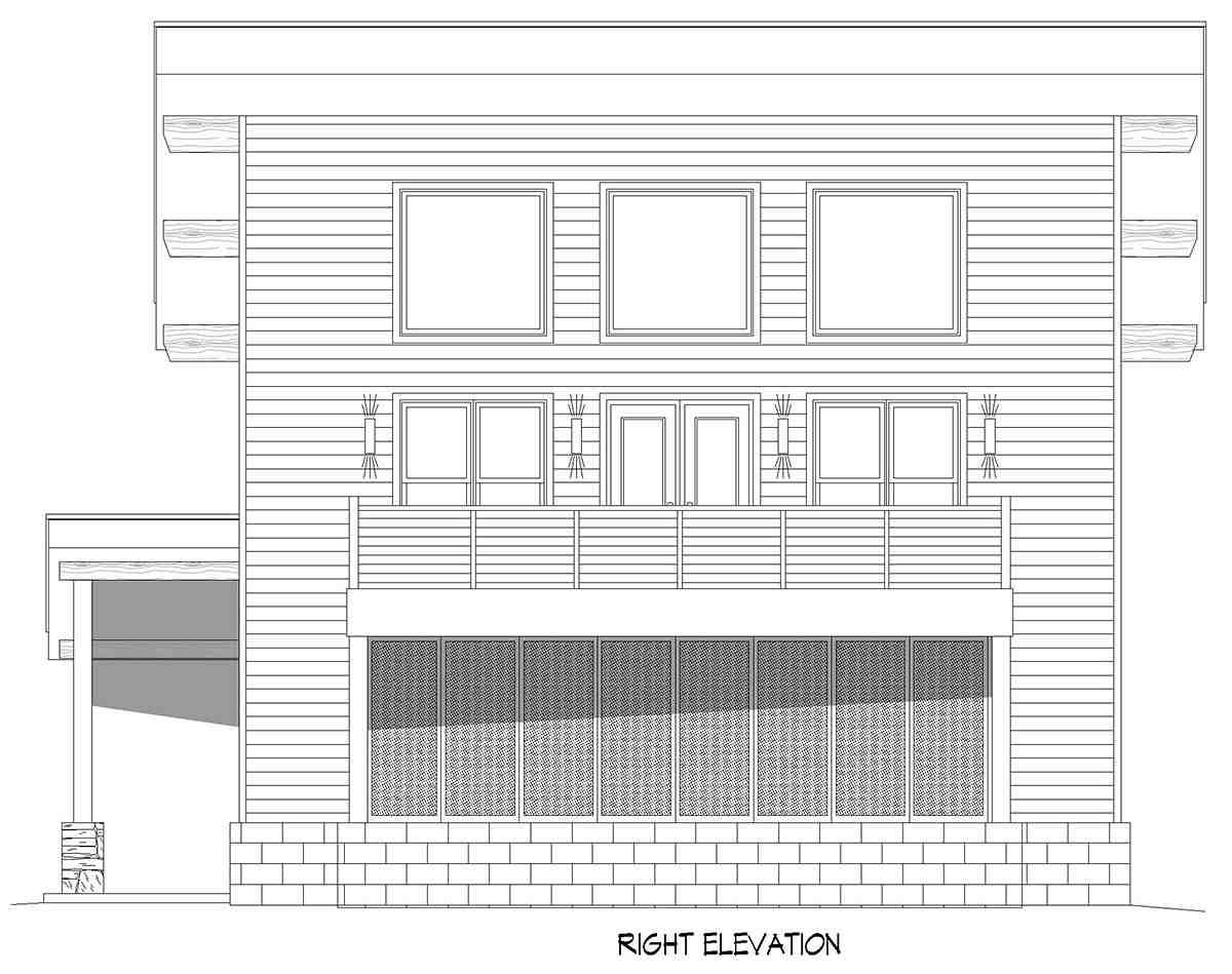 Coastal, Contemporary, Modern Garage-Living Plan 81580 with 3 Beds, 2 Baths, 2 Car Garage Picture 1