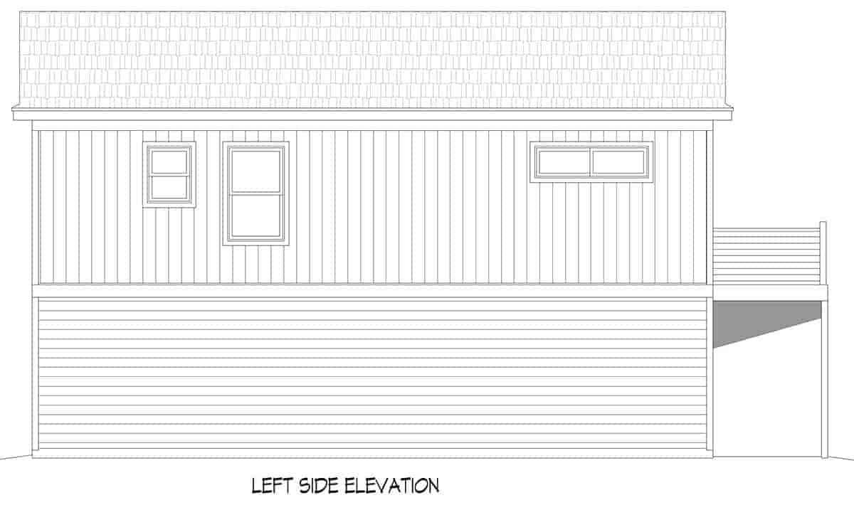 Contemporary Garage-Living Plan 81584 with 1 Beds, 2 Baths, 2 Car Garage Picture 2