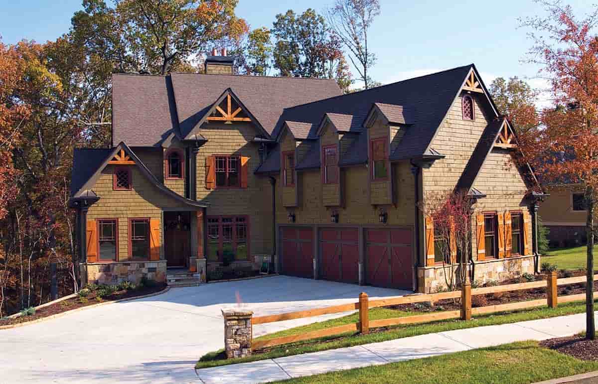 Traditional, Tudor House Plan 81612 with 3 Beds, 4 Baths, 3 Car Garage Picture 1