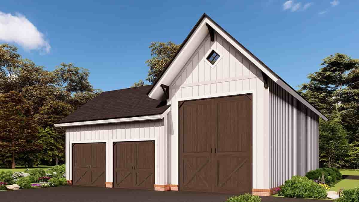 Traditional 3 Car Garage Plan 81636, RV Storage Picture 1