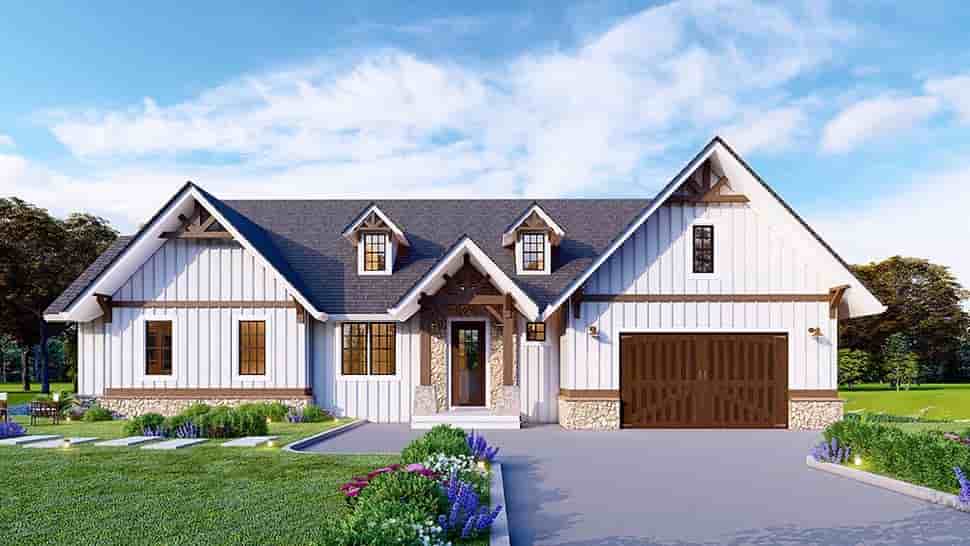 Craftsman House Plan 81640 with 4 Beds, 3 Baths, 2 Car Garage Picture 3
