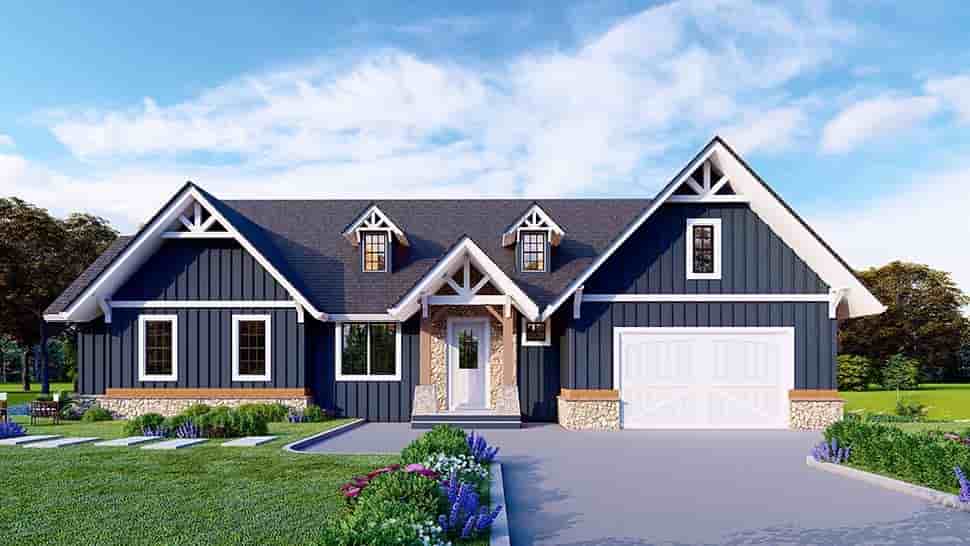 Craftsman House Plan 81640 with 4 Beds, 3 Baths, 2 Car Garage Picture 7