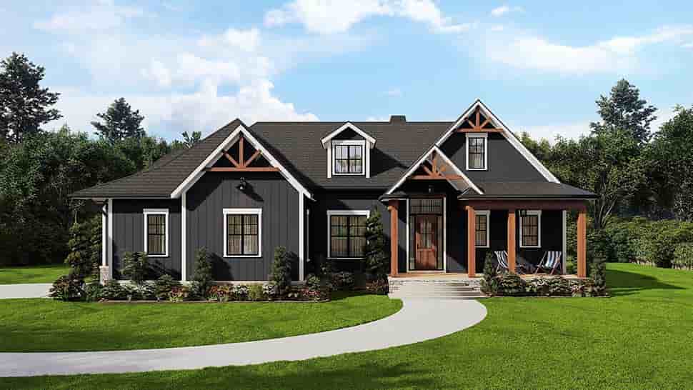 Farmhouse House Plan 81641 with 3 Beds, 3 Baths, 2 Car Garage Picture 3