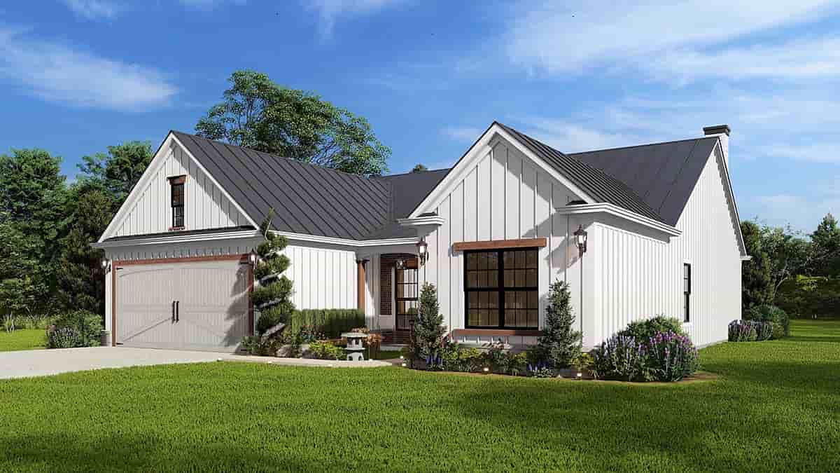 Farmhouse, Ranch, Traditional House Plan 81643 with 3 Beds, 2 Baths, 2 Car Garage Picture 1