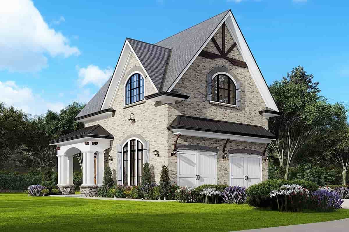 Craftsman, French Country, Traditional Garage-Living Plan 81644, 2 Car Garage Picture 2