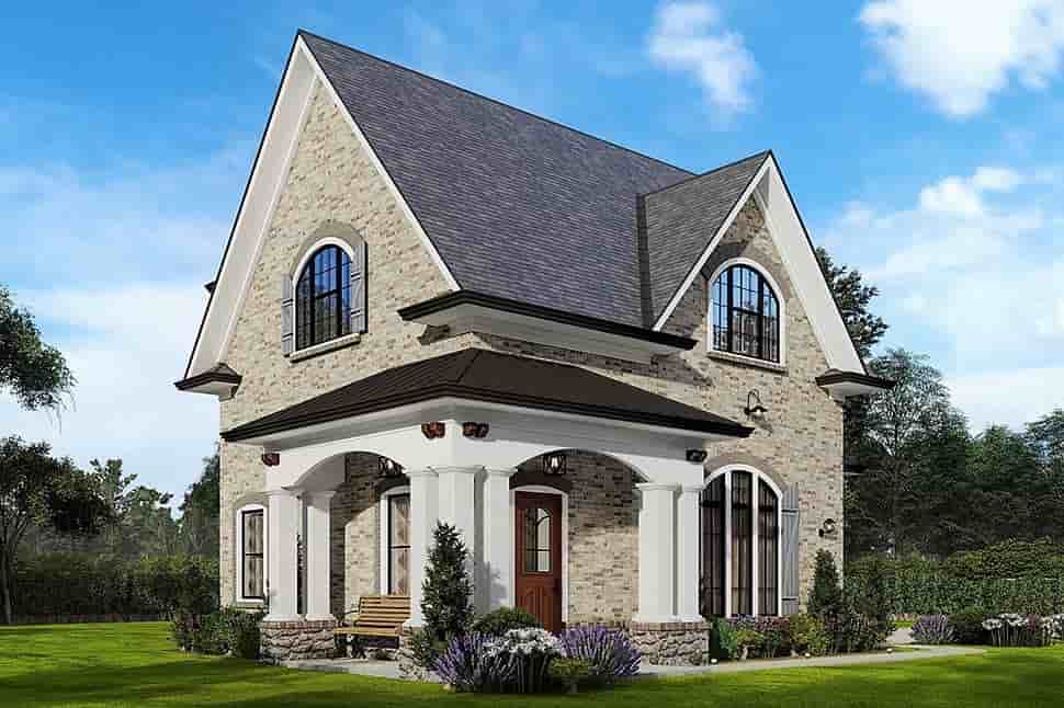 Craftsman, French Country, Traditional Garage-Living Plan 81644, 2 Car Garage Picture 3